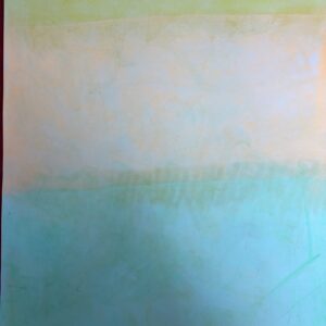 school art work green and blue