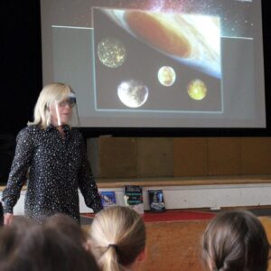 Teacher talking about space